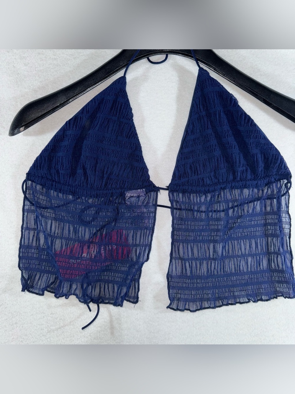 Babydoll triangle sheer lined bralette crop top coquette club beach fairy